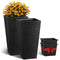 VEVOR Tall Planter Set of 2 Square Tapered Planters 22 in for Outdoor Indoor