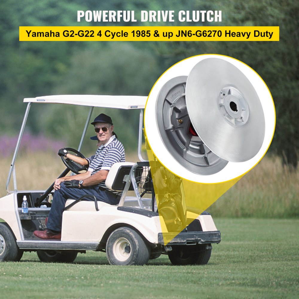 VEVOR Golf Cart Secondary Driven Power Clutch Kit Metal Surface Drive Clutch 1985-2007 Driven Clutch Kit Compatible with Yamaha Low End G2-G28 Golf Cart (with Spring) 
