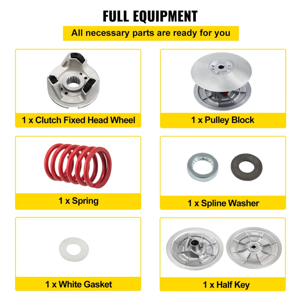 VEVOR Golf Cart Secondary Driven Power Clutch Kit Metal Surface Drive Clutch 1985-2007 Driven Clutch Kit Compatible with Yamaha Low End G2-G28 Golf Cart (with Spring) 