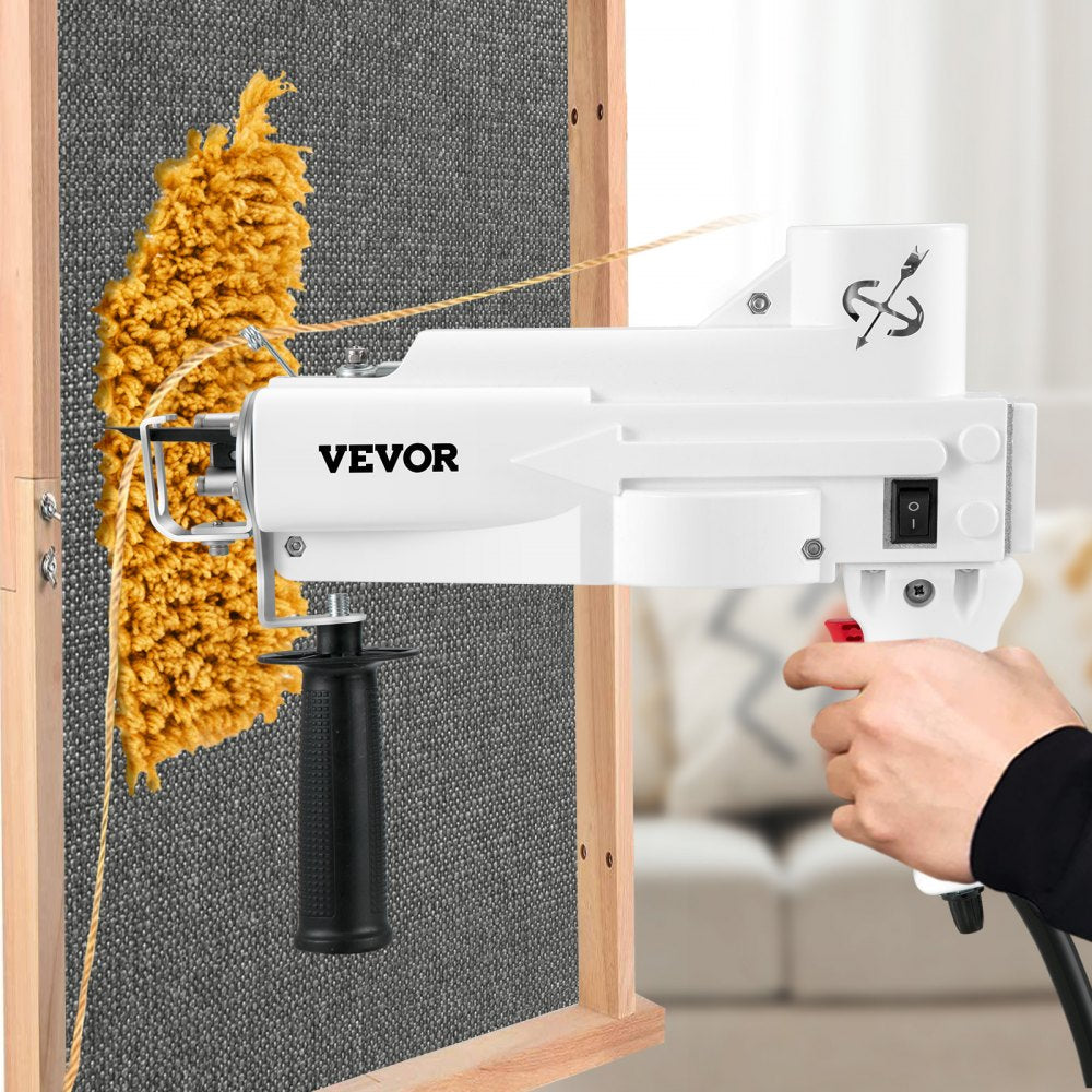 VEVOR Tufting Gun, Cut Pile Electric Carpet Weaving Flocking Machine, Rug Machines Starter Kit, 7-27 Stitches/sec High Speed Rug Making Tools, 4-25 mm Adjustable Height, 110V 