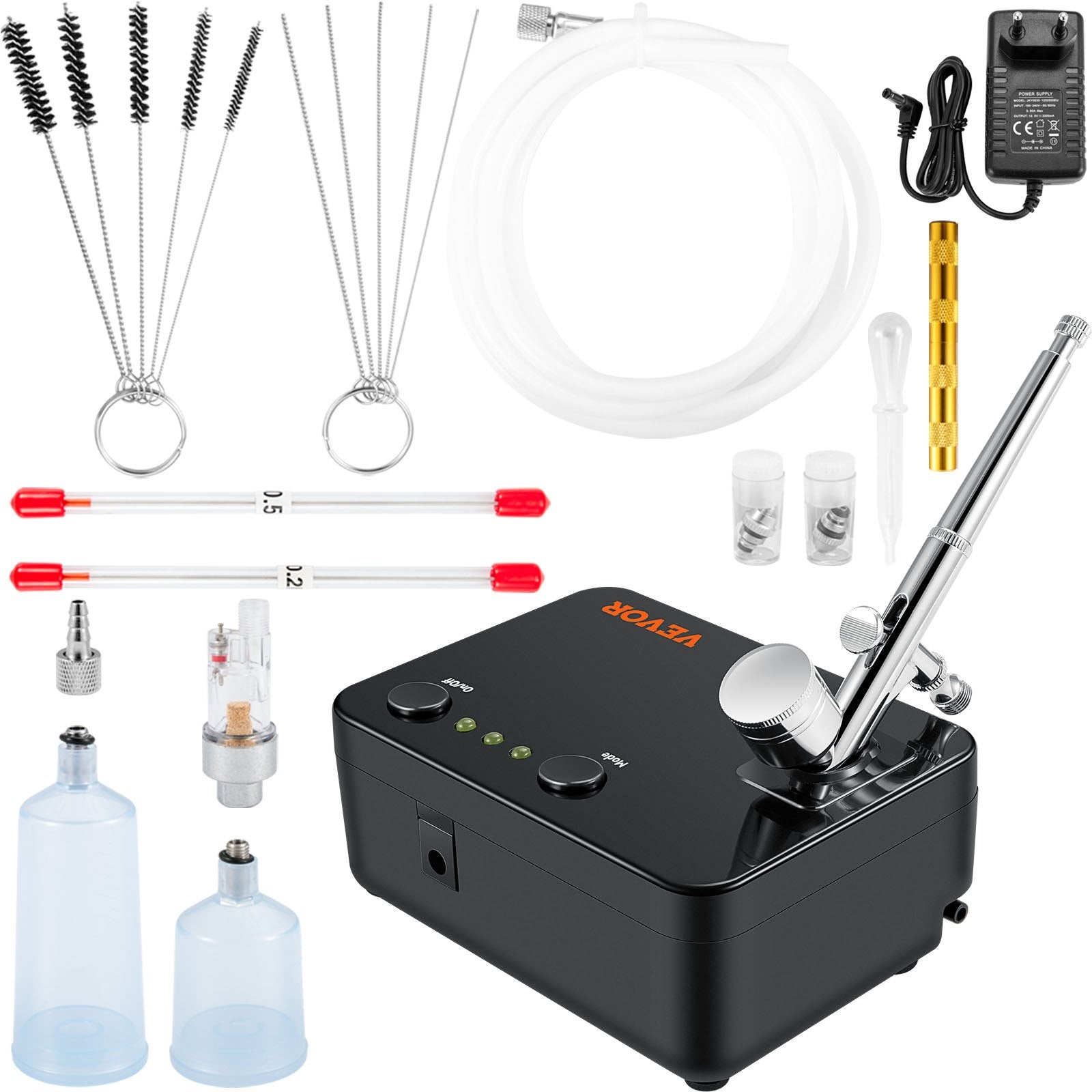 VEVOR Airbrush Kit Dual-action Airbrush System Compressor Art Nail Makeup Model 