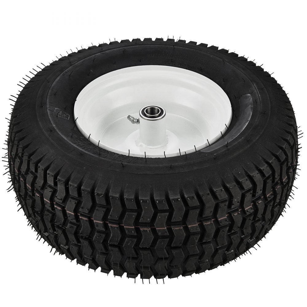 VEVOR Lawn Mower Tires with Rim, 16x6.5-8" Tubeless Tractor Tires, 2-Pack Tire and Wheel Assembly, Turf Pneumatic Tires, 3" Offset Hub, 3/4" Bushing Size, 16 PCS Adapters for Riding Mower Lawn Tractor 