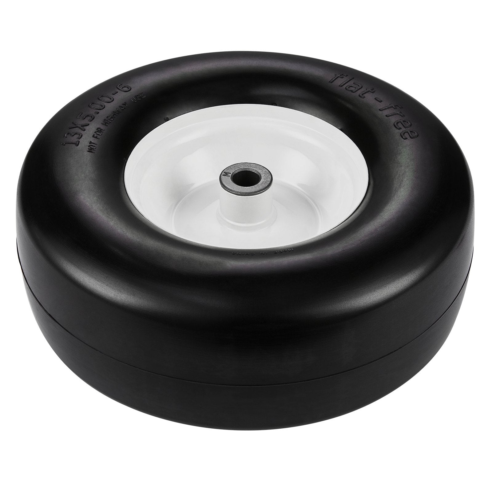 VEVOR Lawn Mower Tires with Rim, 13x5-6" Tubeless Tractor Tires, 2-Pack Tire and Wheel Assembly, Flat-free PU Tires, 3.25"-5.9" Centered Hub, 3/4" Bushing Size, 20 PCS Adapter for Lawn Mowers Tractors 