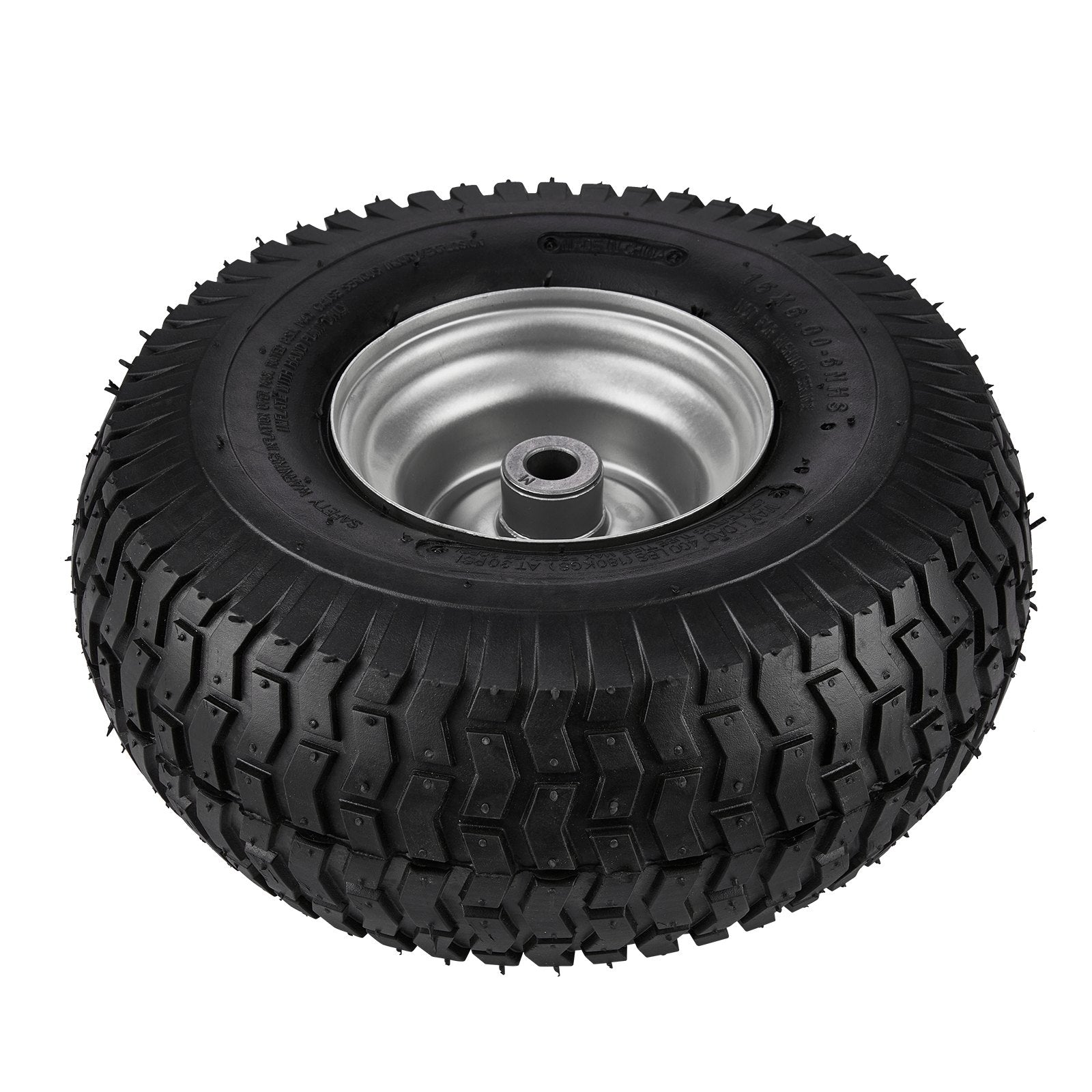 VEVOR Lawn Mower Tires, 15x6-6" Lawn Tractor Tires, 2-Pack Tire and Wheel Assemblies, Turf Pneumatic Tires with 3" Centered Hub and 3/4" Bushing Size, 16 PCS Adapters for Riding Mowers Lawn Tractors 