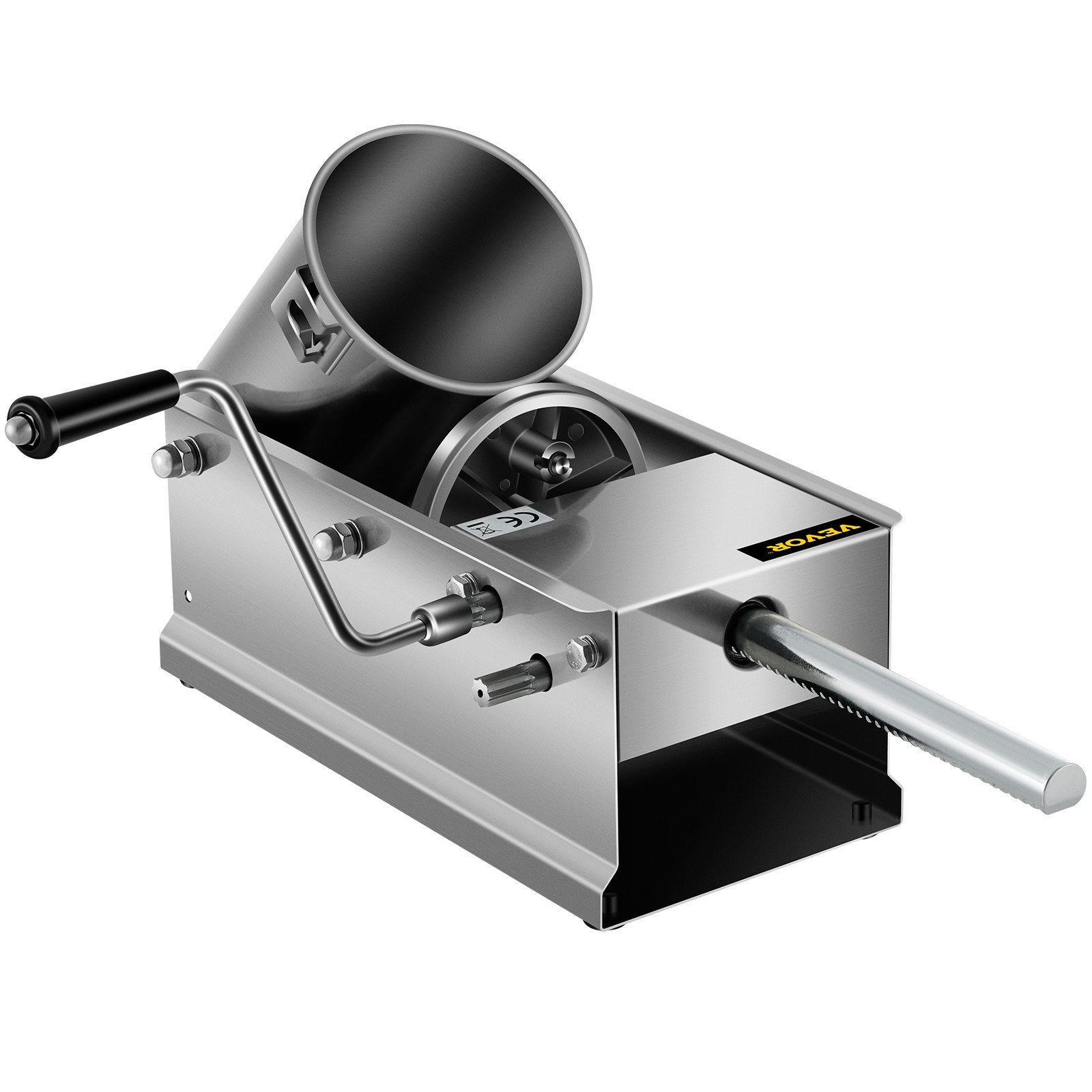 VEVOR Horizontal Sausage Stuffer 3L/ 7Lbs Manual Sausage Maker With 5 Filling Nozzles Sausage Stuffing Machine For Home & Commercial Use Stainless Steel 