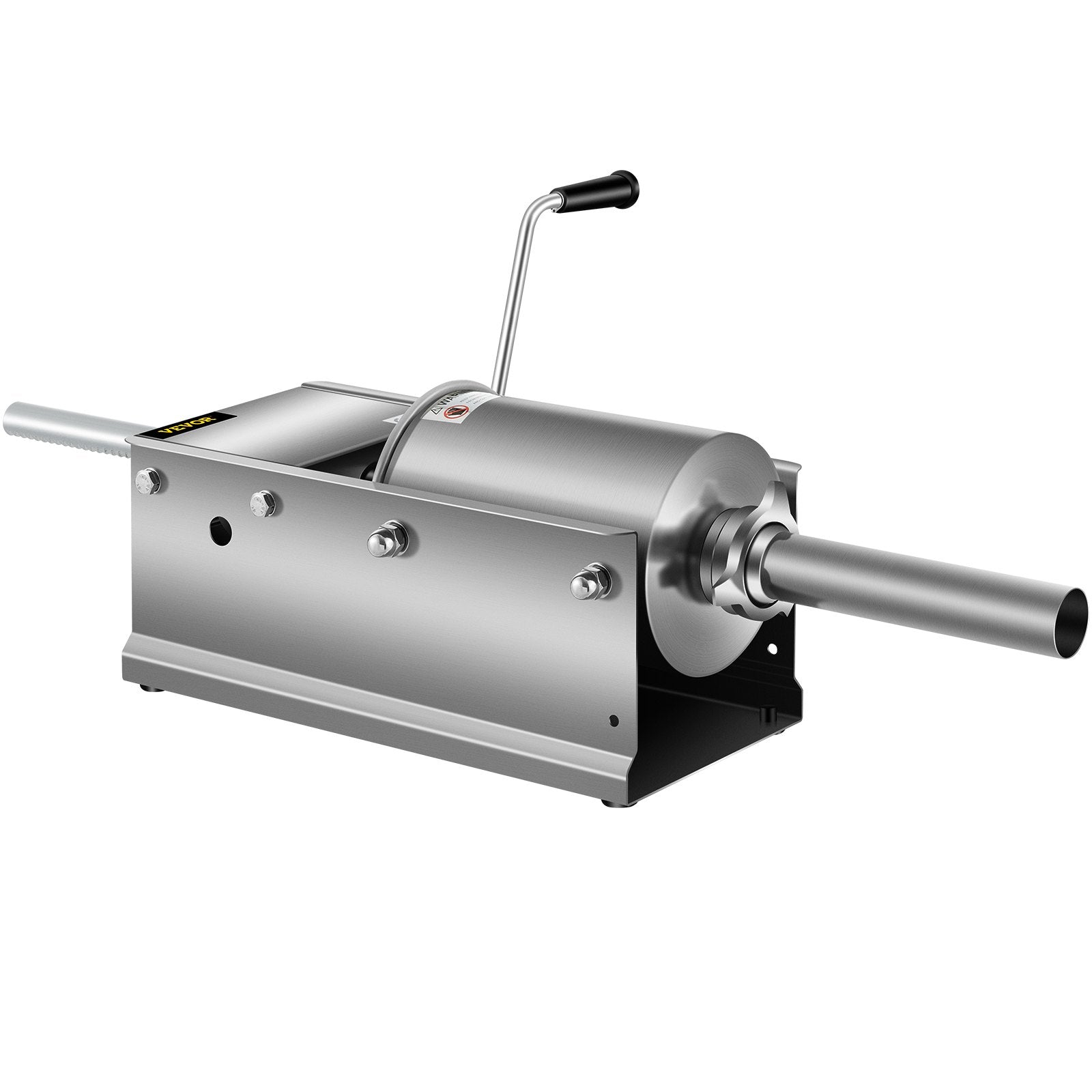 VEVOR Horizontal Sausage Stuffer 3L/ 7Lbs Manual Sausage Maker With 5 Filling Nozzles Sausage Stuffing Machine For Home & Commercial Use Stainless Steel 