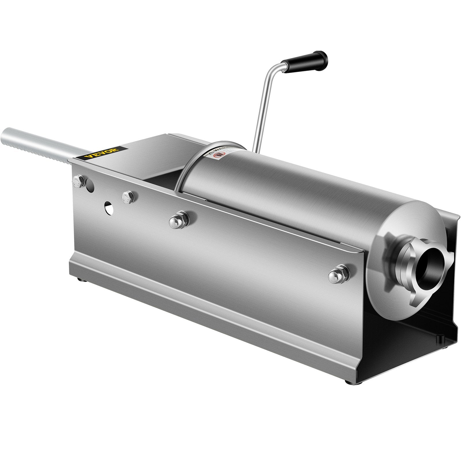 VEVOR Horizontal Sausage Stuffer 5L/11Lbs Manual Sausage Maker With 5 Filling Nozzles Sausage Stuffing Machine For Home & Commercial Use Stainless Steel 