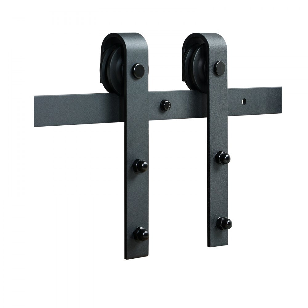 VEVOR 8FT Sliding Barn Door Hardware Kit, 330LBS Loading Heavy Duty Barn Door Track Kit for Single Door, Fit 3.7-4.3FT Wide and 1.3"-1.8" Thick Door Panel, with Smooth & Silent Pulley (J Shape) 
