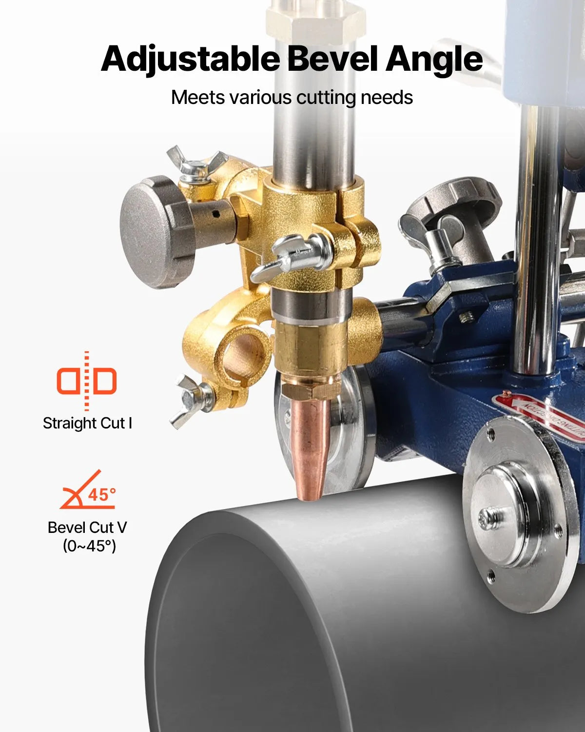VEVOR CG2-11Y Manual Gas Pipe Cutting Machine 0.2"-2" Thick Pipe 0°-45° Portable