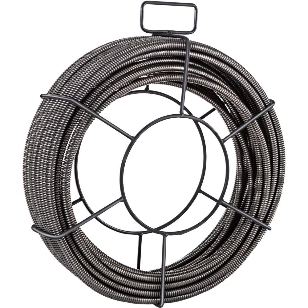 VEVOR Drain Cleaning Cable 100 Feet x 1/2 Inch Solid Core Cable Sewer Cable Drain Auger Cable Cleaner Snake Clog Pipe Drain Cleaning Cable Sewer Drain Auger Snake Pipe 
