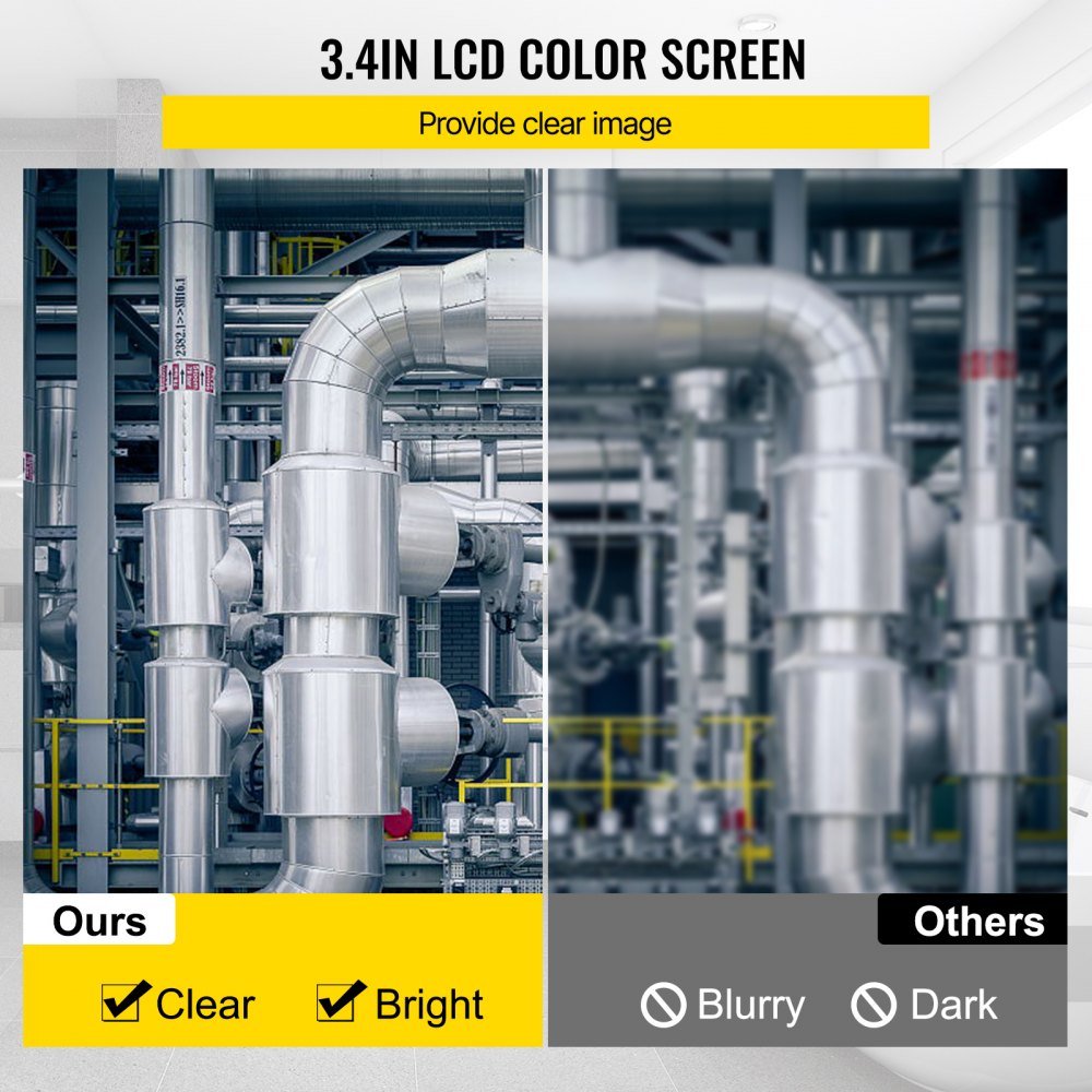 VEVOR Sewer Camera, 164FT 4.3\" Screen, Pipeline Inspection Camera with DVR Function & Snake Cable, Waterproof IP68 Borescope w/LED Lights, Industrial Endoscope for Home Wall Duct Drain Pipe Plumbing 
