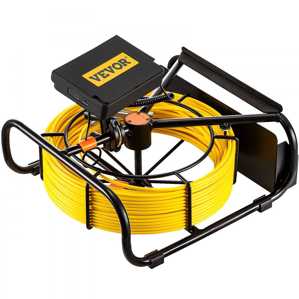 VEVOR Sewer Camera, 164FT 4.3\" Screen, Pipeline Inspection Camera with DVR Function & Snake Cable, Waterproof IP68 Borescope w/LED Lights, Industrial Endoscope for Home Wall Duct Drain Pipe Plumbing 
