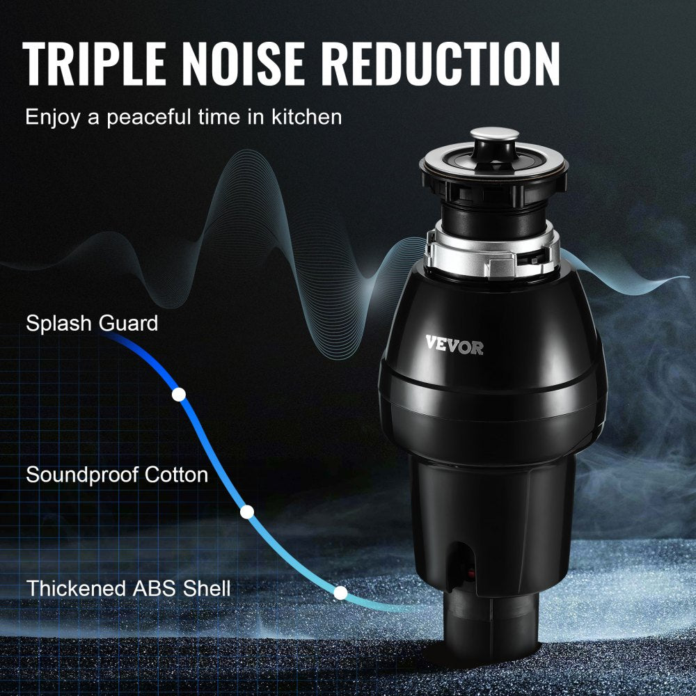 VEVOR Garbage Disposal 3/4 HP Continuous Food Waste Disposer 3250 RPM EZ Connect 