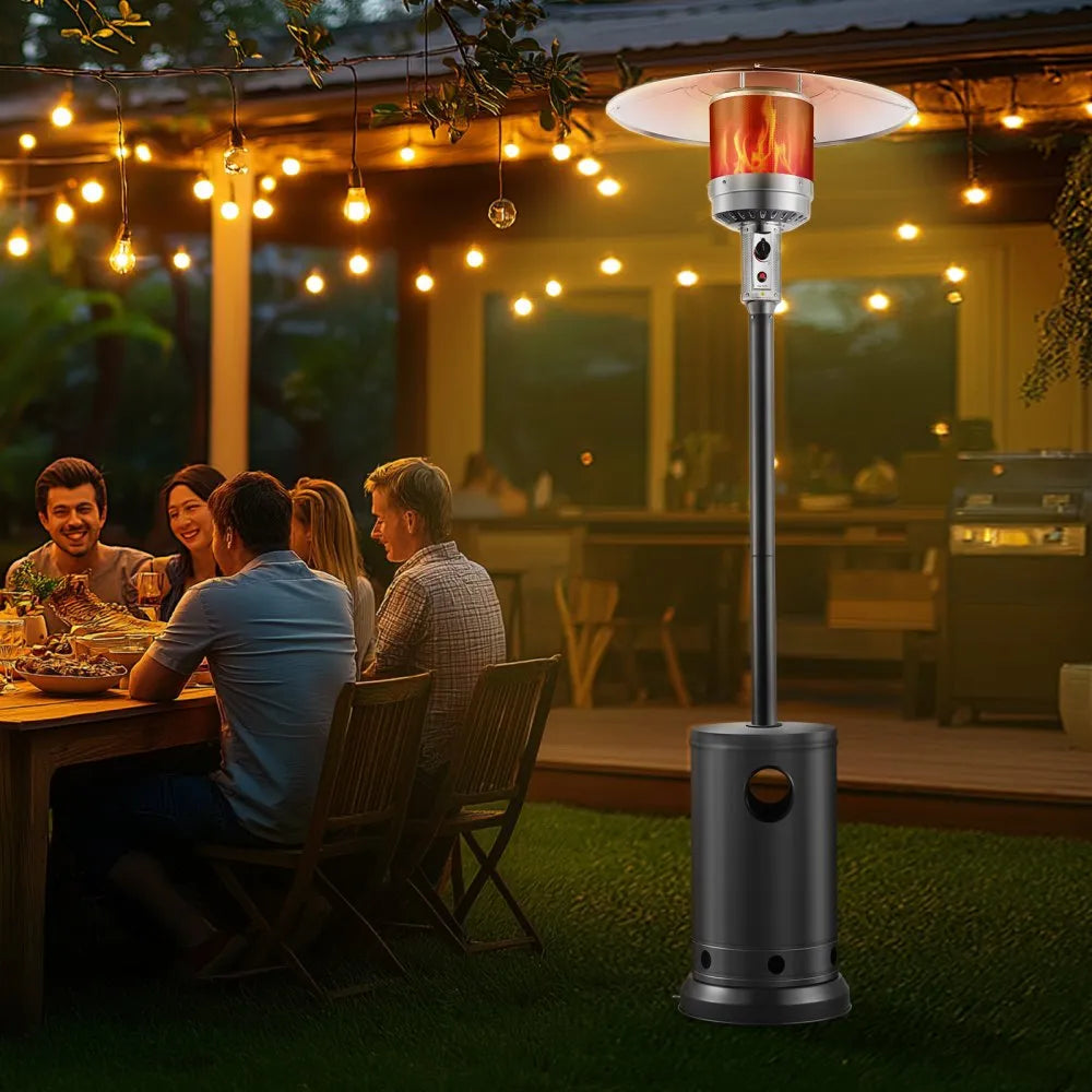 50,000 BTU Propane Patio Heater, Tall Hammered Finish with Wheels