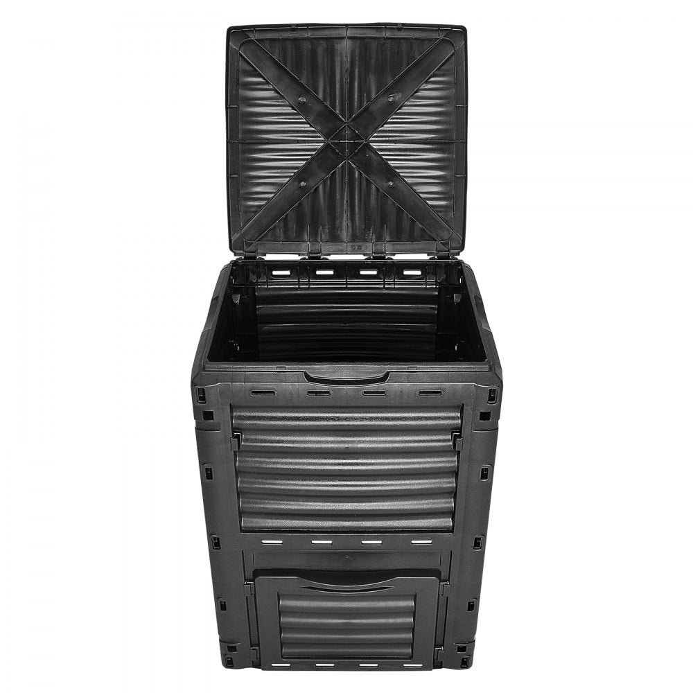VEVOR Garden Compost Bin 80 Gal, BPA Free Composter, Large Capacity Outdoor Composting Bin with Top Lid and Bottom Door, Easy Assembling, Lightweight, Fast Creation of Fertile Soil 