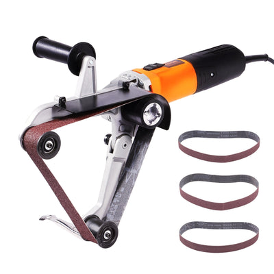 VEVOR Pipe Tube Polisher Sander, 1000W Pipe Belt Sander with 6 Variable Speeds 1100-3200rpm, Professional Belt Sander Grinding Machine with 3PCS Sanding Belts for Burnishing Finishing Rust Removal 