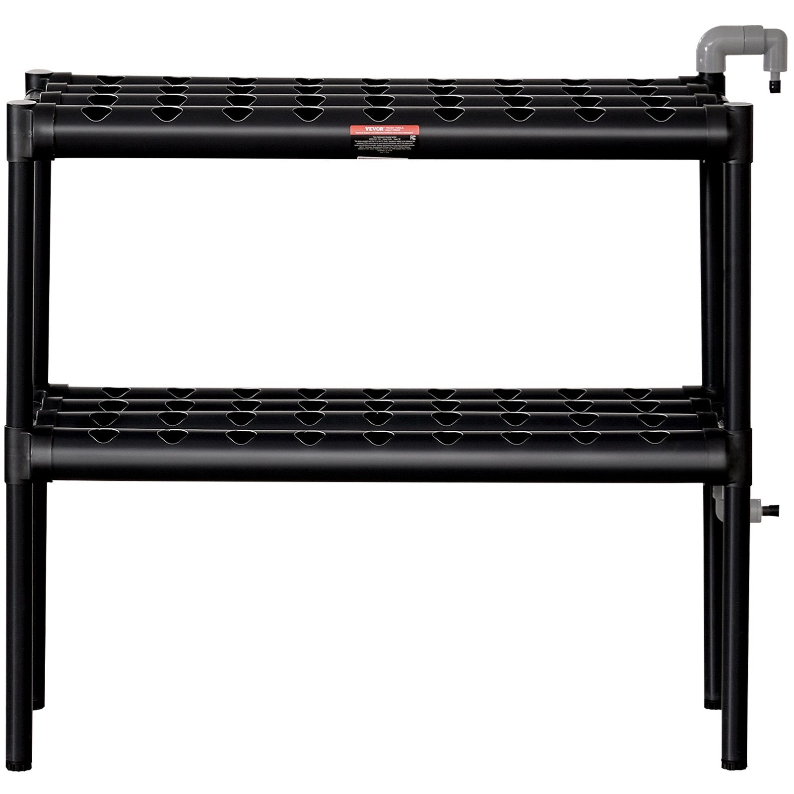 VEVOR Hydroponics Growing System, 72 Sites 2 Layers, Dark Grey PVC Pipes Hydroponic Grow Kit with Water Pump, Timer, Baskets and Sponges for Fruits, Vegetables, Herb 