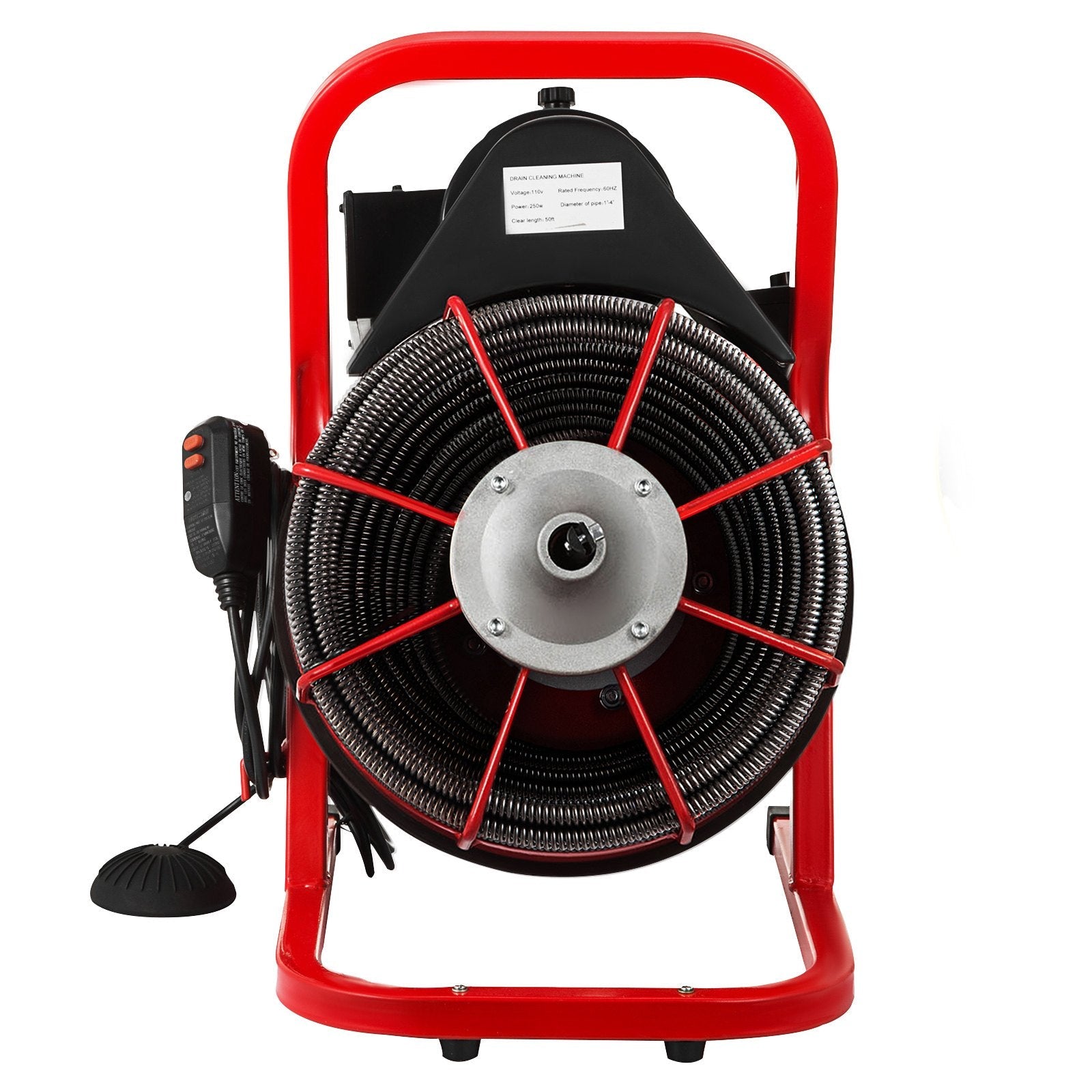 VEVOR 50 Ft x 3/8 Inch Drain Cleaner Machine fit 1 Inch (25mm) to 4 Inch(100mm) Pipes 370W Drain Cleaning Machine Portable Electric Drain Auger with Cutters Glove Drain Auger Cleaner Sewer 