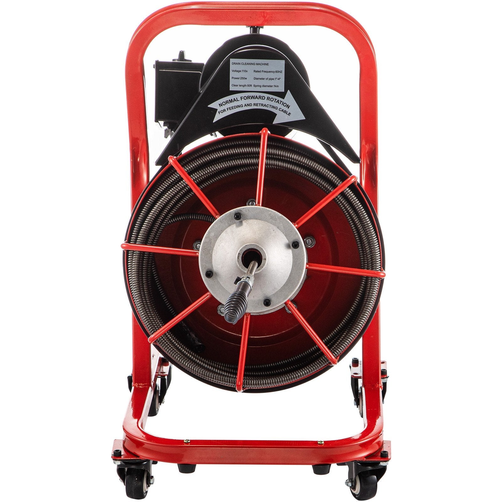 VEVOR Electric Drain Auger, 75\' x 3/8\", 250W Drain Cleaner Machine Fit 2\'\'- 4\'\' Pipes, Hair Catcher for Kitchen Sink, Bathroom Tub, Toilet Clogged, Drains Dredge, Foliose Sewers 