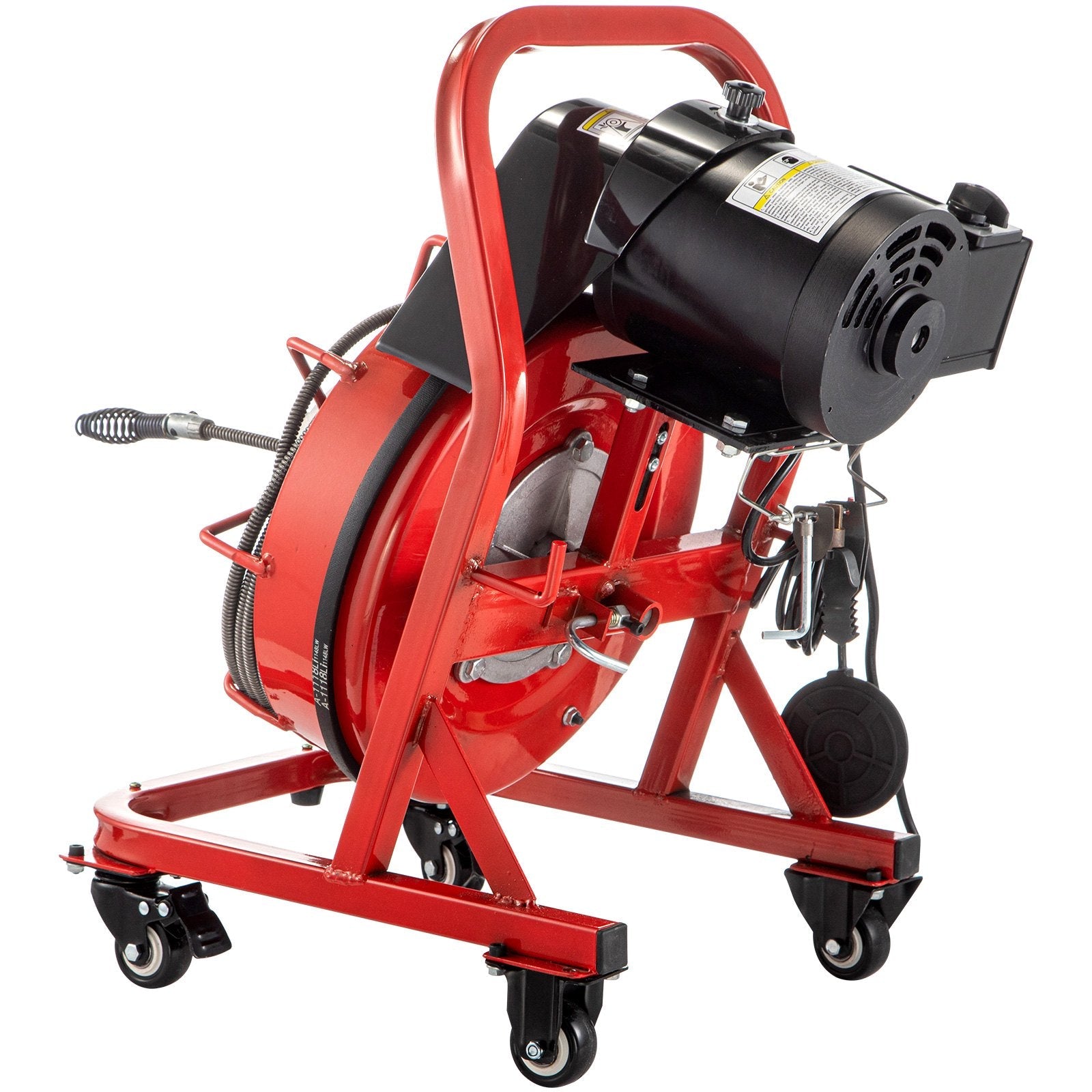 VEVOR Electric Drain Auger, 75\' x 3/8\", 250W Drain Cleaner Machine Fit 2\'\'- 4\'\' Pipes, Hair Catcher for Kitchen Sink, Bathroom Tub, Toilet Clogged, Drains Dredge, Foliose Sewers 