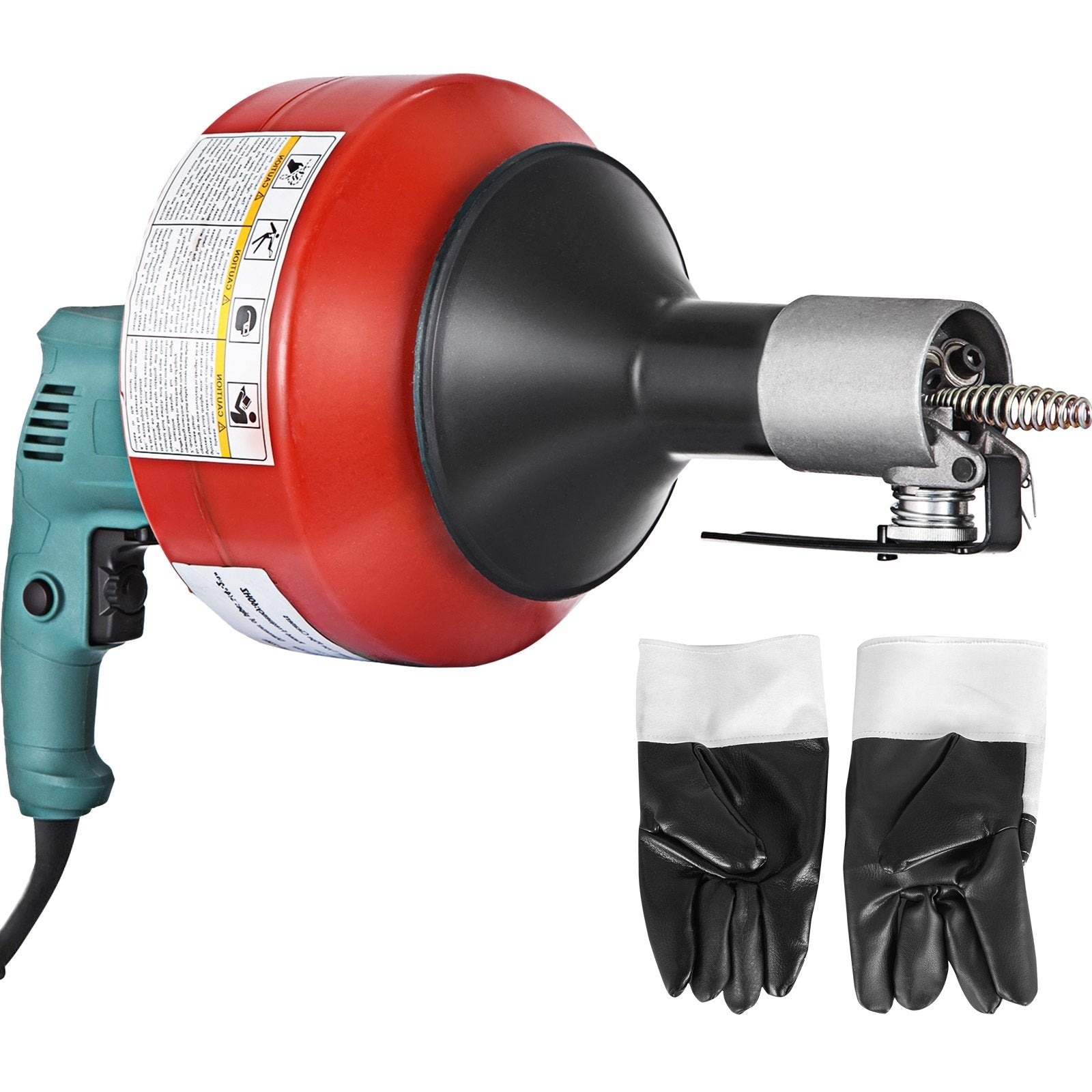 VEVOR 26 Ft Portable Electric Drain Auger Best fit 0.8Inch (20mm)-2.6Inch (65mm) Pipes Electric Drain Snake Lightweight Drain Cleaner Machine Drain Cleaning, Red 