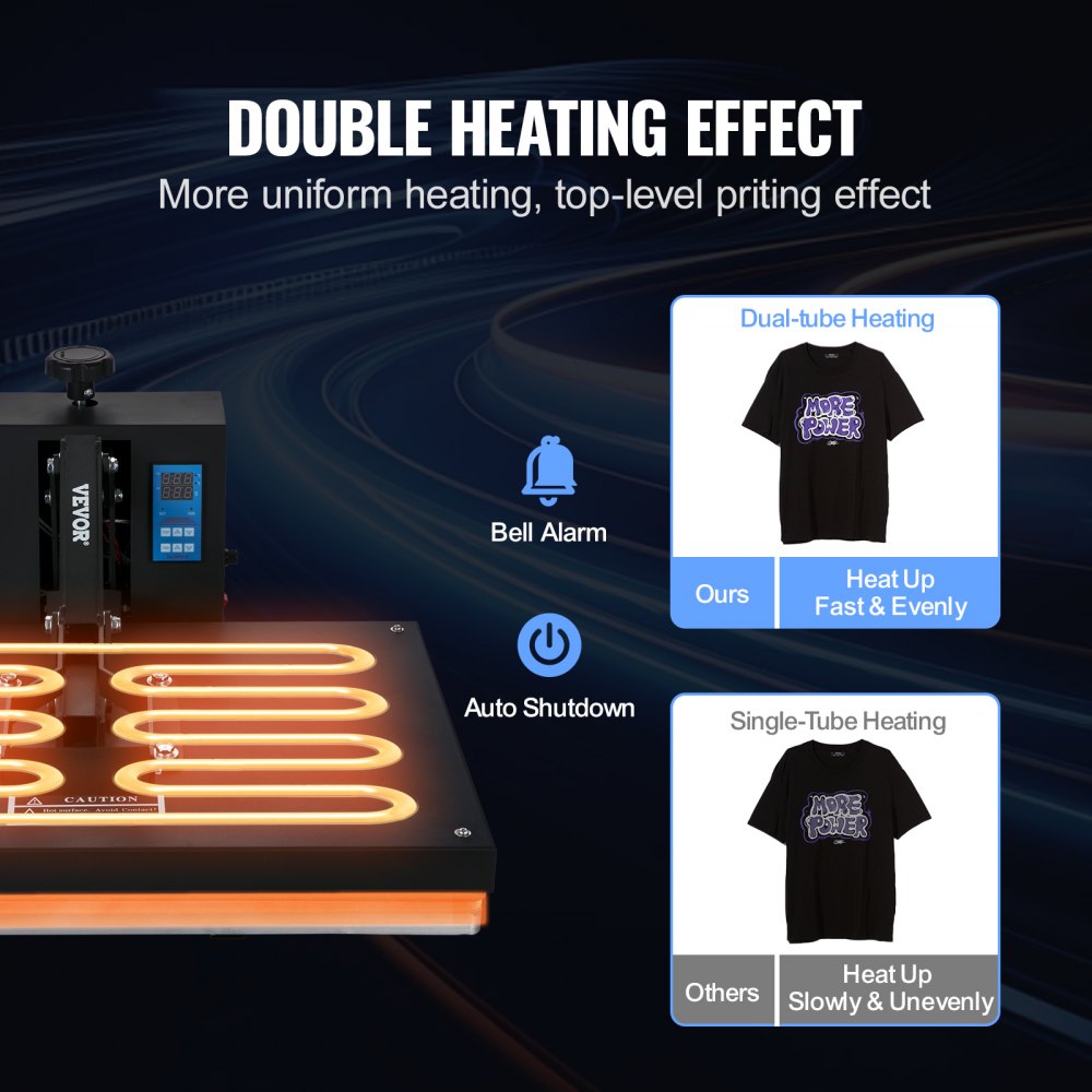 VEVOR Heat Press 16x24, 1700W Power Heat Press Machine, Fast Heating, High Pressure Heat Press Machine for T-Shirt, Digital Industrial Sublimation Printer for Heat Transfer Vinyl, Easy to Use, Black 