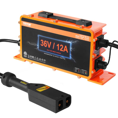 VEVOR 36 Volt 12 AMP Golf Cart Smart Battery Charger for EZGO D-Style IP67 ETL 