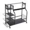 VEVOR Golf Storage Garage Organizer, 2 Golf Bag Stand Holder and Other Sports Equipment Storage Rack, Rolling Ball Cart on Wheels, Outdoor Sport Gear and Toy Storage with Baskets & Hooks, Steel, Black