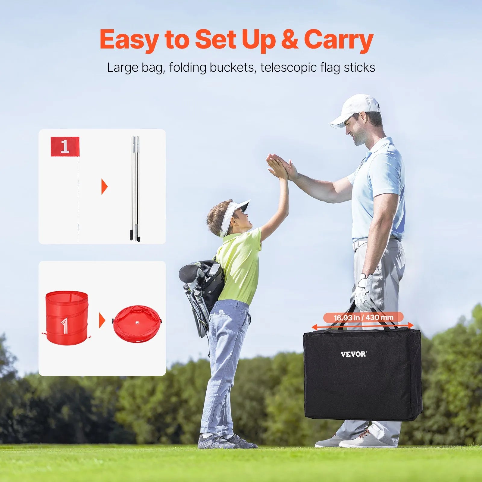 VEVOR Backyard Golf Game 6 Hole Portable Bucket Golf Game for Kids and Adults