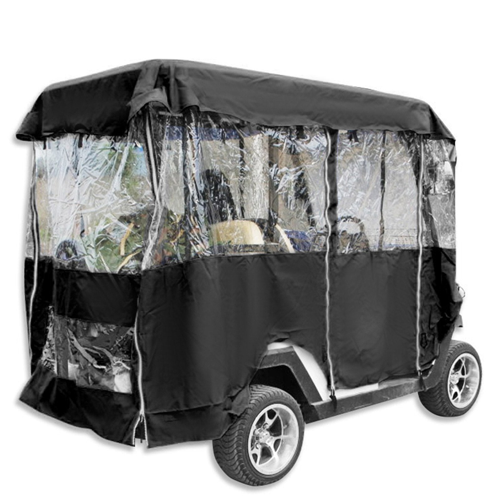 VEVOR Golf Cart Enclosure, 4-Person Golf Cart Cover, 4-Sided Fairway Deluxe, 300D Waterproof Driving Enclosure with Transparent Windows, Fit for EZGO, Club Car, Yamaha Cart 