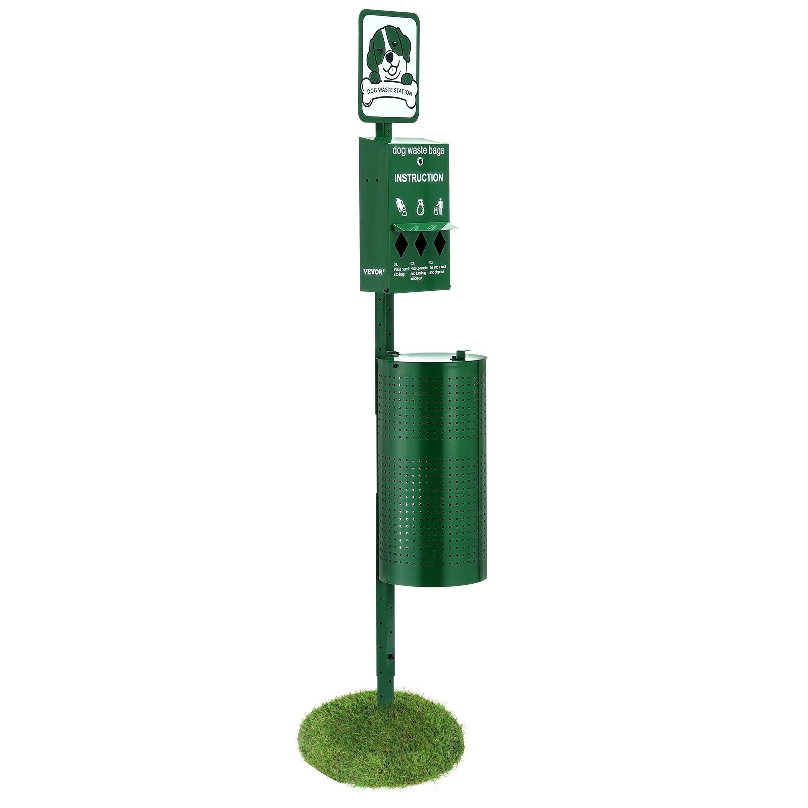 VEVOR Dog Waste Station 11.5 Gallons Outdoor Dog Poop Station with 600 Bags 
