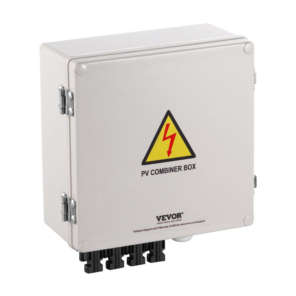 VEVOR Solar PV Combiner Box 4 String 10A for Solar Panel System ABS Case IP65 
