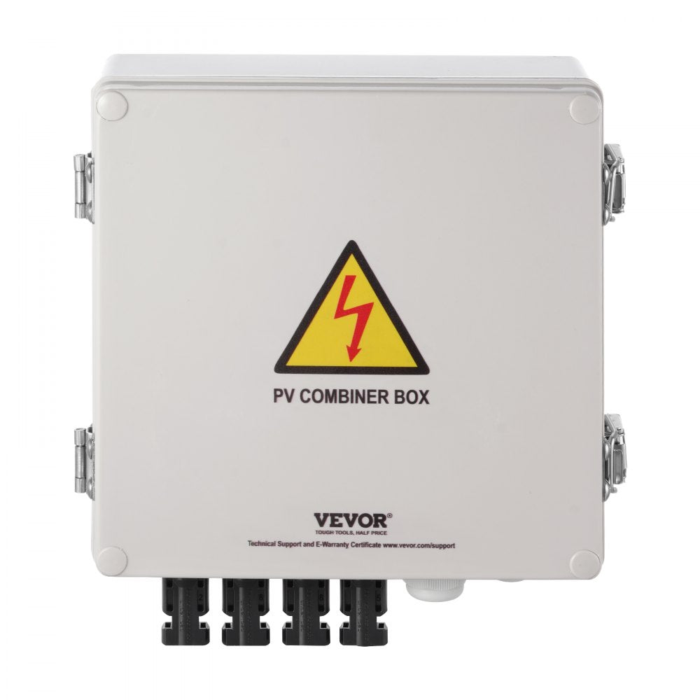 VEVOR Solar PV Combiner Box 4 String 10A for Solar Panel System ABS Case IP65 