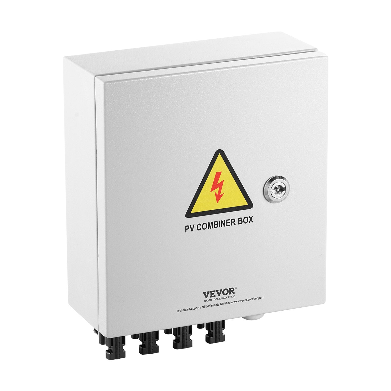 VEVOR Solar PV Combiner Box 4 String 15A for Solar Panel System Steel Case IP65 