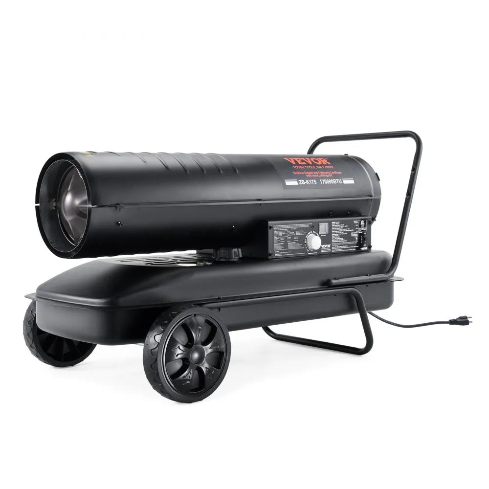 VEVOR Kerosene Forced Air Heater, 175,000 BTU Portable Torpedo Diesel Space Heater with Thermostat, 13.2 Gal Tank, Energy-Efficient for Workshop & Industry 