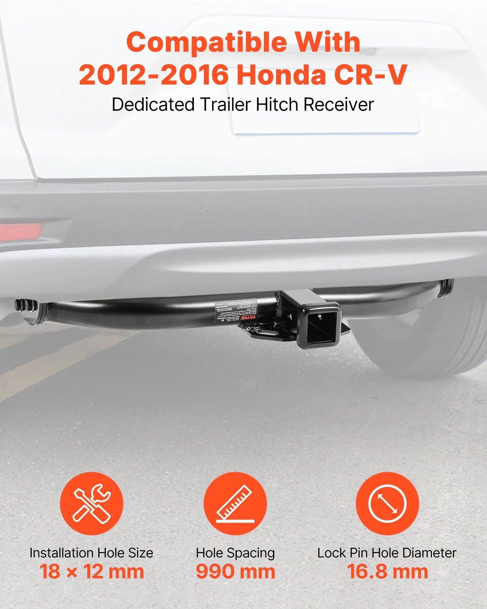 VEVOR Class 3 Trailer Hitch Tow Hitch with 2" Receiver for 2012-2016 Honda CR-V