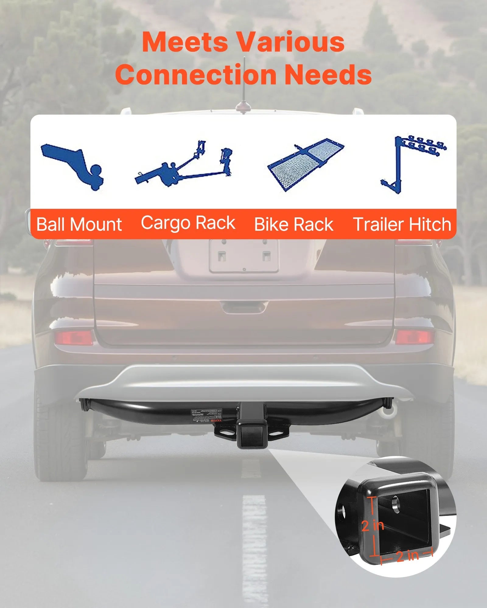 VEVOR Class 3 Trailer Hitch Tow Hitch with 2" Receiver for 2012-2016 Honda CR-V