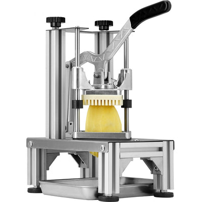 VEVOR Commercial French Fry Cutter with 4 Replacement Blades, 1/4? & 3/8? Blade Easy Dicer Chopper, 6-wedge Slicer & 6-wedge Apple Corer, Lemon Potato Cutter for French Fries with Tray and Handle 