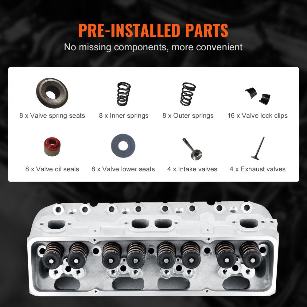 VEVOR Engine Cylinder Head Assembly Replacement Aluminum for SBC Corvette Camaro 