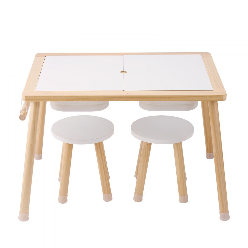VEVOR Kids Sensory Table & Chair Set Sand Water Play Table with 2 Storage Bins 