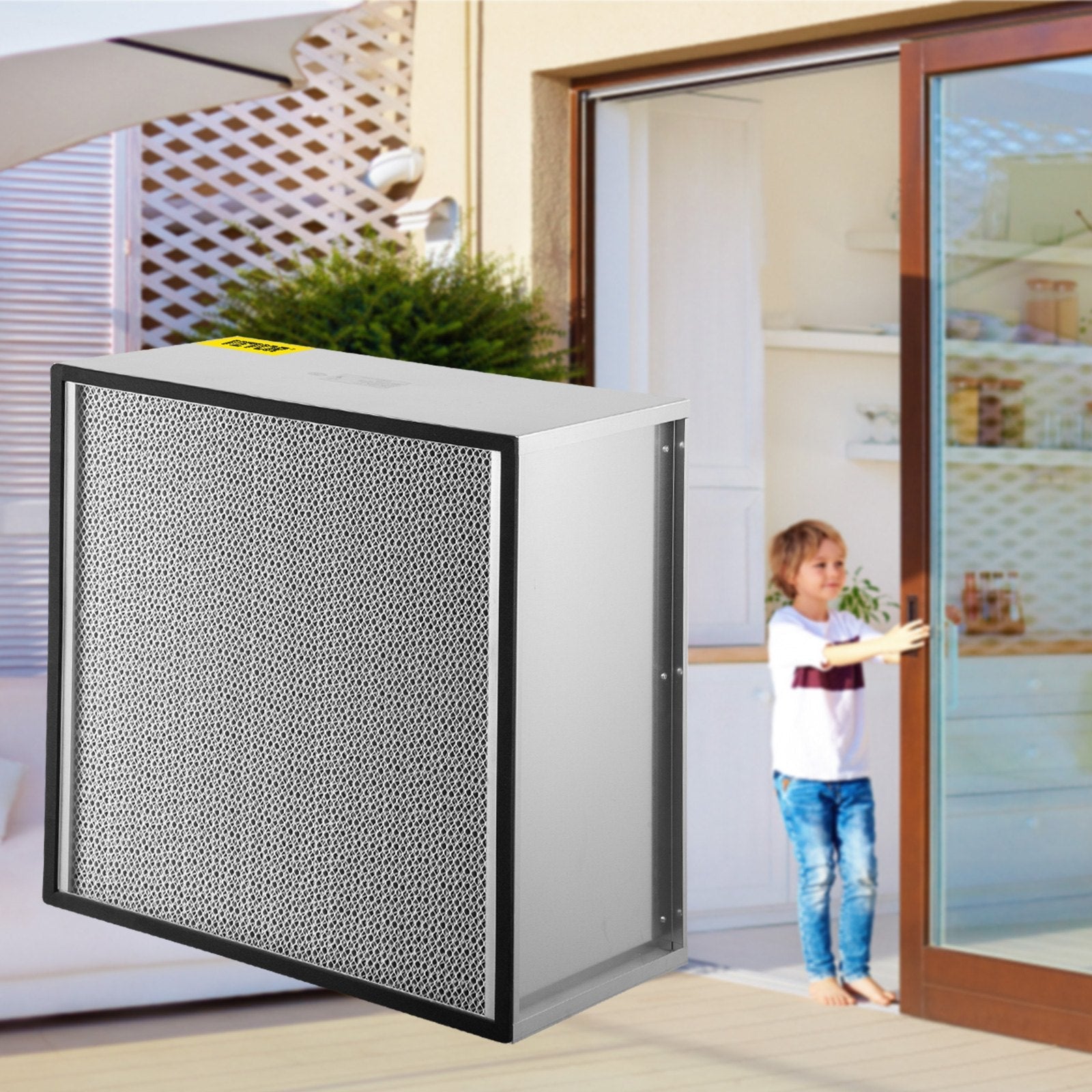 VEVOR Filter Replacement, 24''x24''x11.5'' AC Filter, True HEPA Pleated Air Filter, Air Filter Replacement with Durable Galvanized Frame, 99.97% Standard Filter Compatible for HEPA Filter Novair 2000 