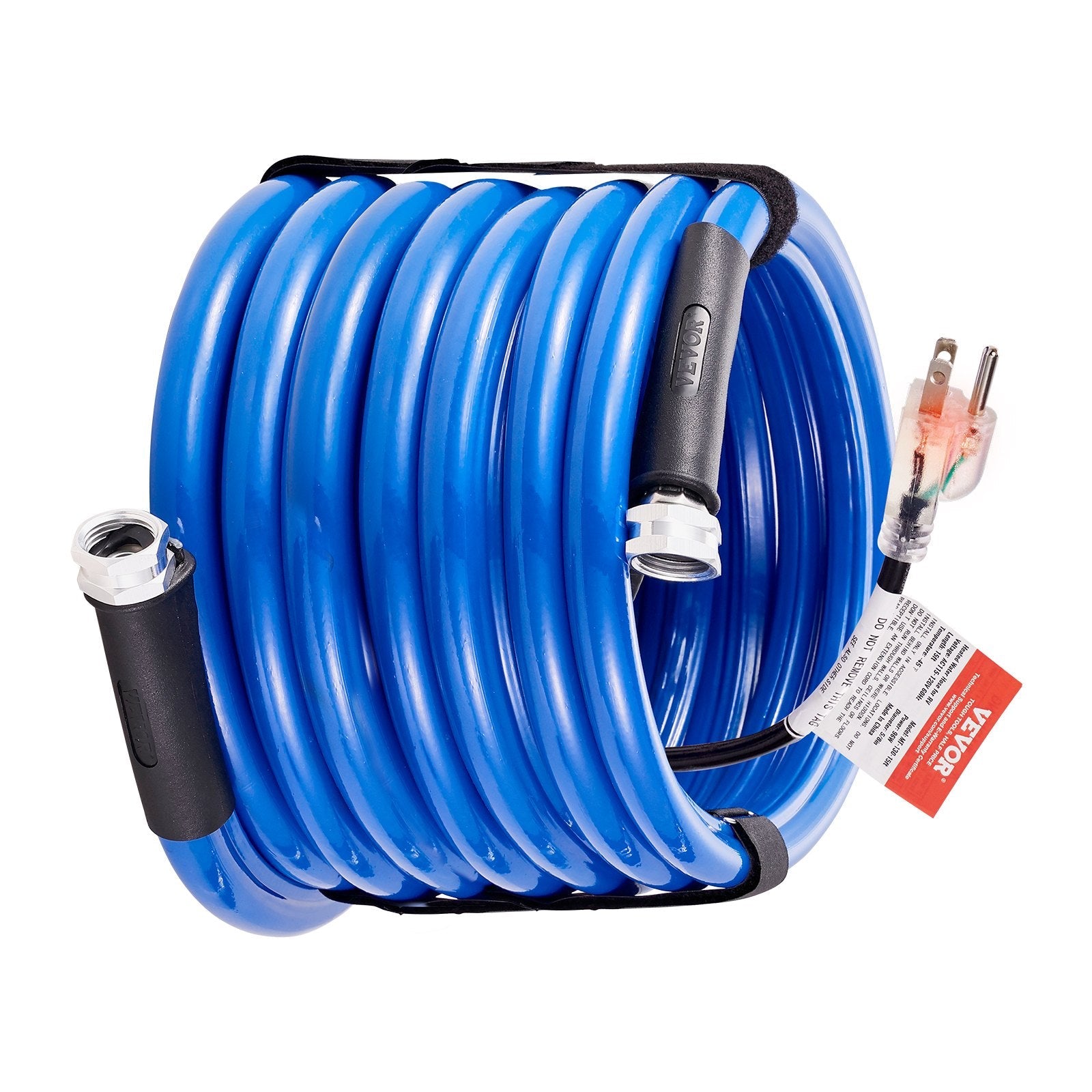 VEVOR 25ft Heated Water Hose for RV, Heated Drinking Water Hose Antifreeze to -45°F, Automatic Self-regulating, 5/8" I.D. with 3/4" GHT Adapter, Lead and BPA Free 