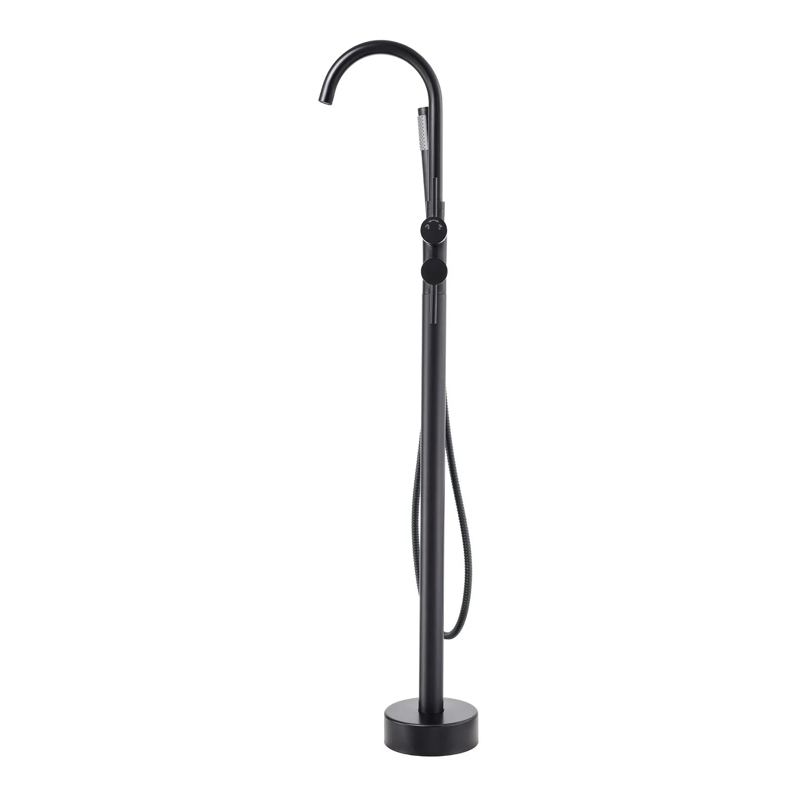 VEVOR Freestanding Bathtub Faucet, Floor Mount, Freestanding Tub Filler, Shower Mixer Taps, Two Water Modes, 360° Swivel Spout, for Bathing & Showering Pet Bathing Cleaning Drains Toilet Flushing