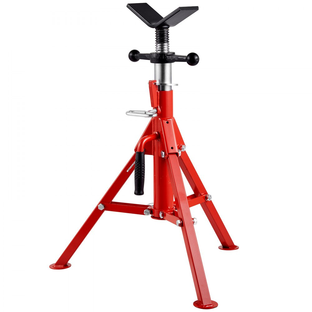 VEVOR V Head Pipe Stand 1/8\"-12\" Capacity, Adjustable Height 24\"-42\", Pipe Jack Stands 2500 lb. Load Capacity, Portable Folding Pipe Stands, Carbon Steel Body More Durable 