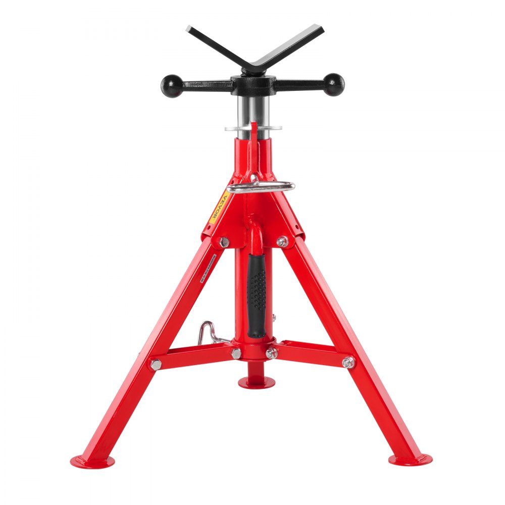 VEVOR V Head Pipe Stand 1/8\"-12\" Capacity,Adjustable Height 20\"-37\",Pipe Jack Stands 2500 lb. Load Capacity,Portable Folding Pipe Stands, Carbon Steel Body More Durable 