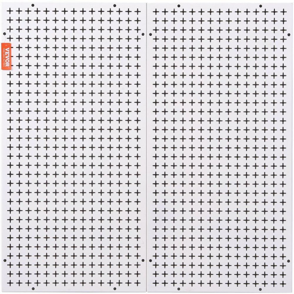 VEVOR Pegboard Wall Organizer 32" x 32", 330LBS Loading Garage Metal Pegboard Organizer, 2-Pack Wall Mount Tool Storage Peg Boards with Customized Grooves Fit 1/4" and 1/8" Hooks for Warehouse Garage 