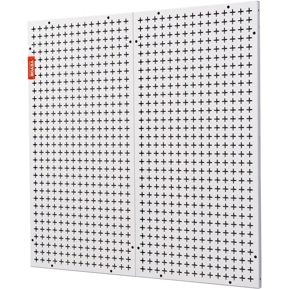 VEVOR Pegboard Wall Organizer 32" x 32", 330LBS Loading Garage Metal Pegboard Organizer, 2-Pack Wall Mount Tool Storage Peg Boards with Customized Grooves Fit 1/4" and 1/8" Hooks for Warehouse Garage 