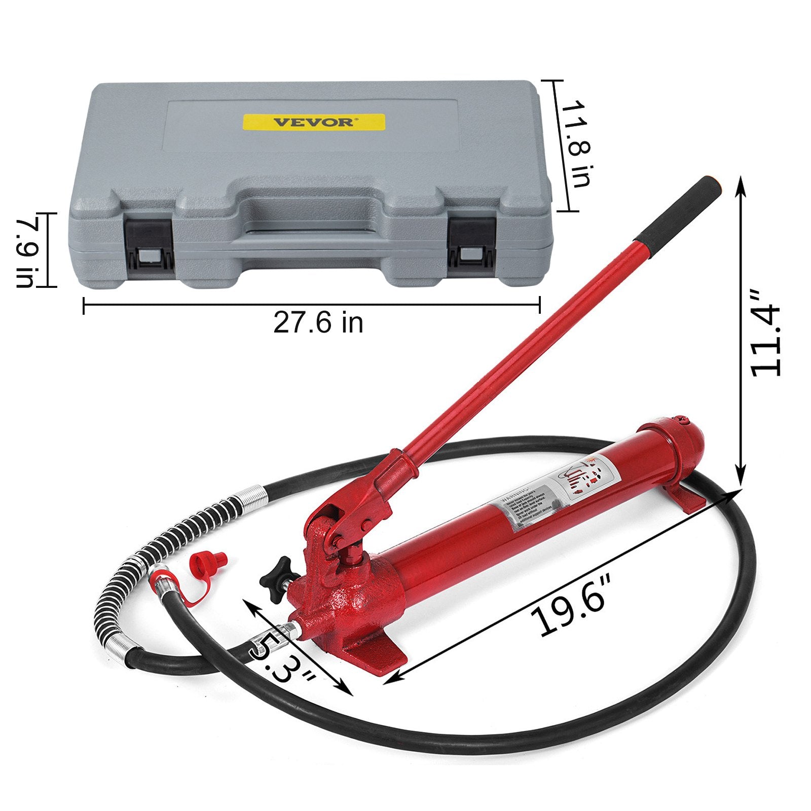 10Ton Porta Power Hydraulic Jack Body Frame Repair Kit 1.4M Lengthen Hose Lift Ram 