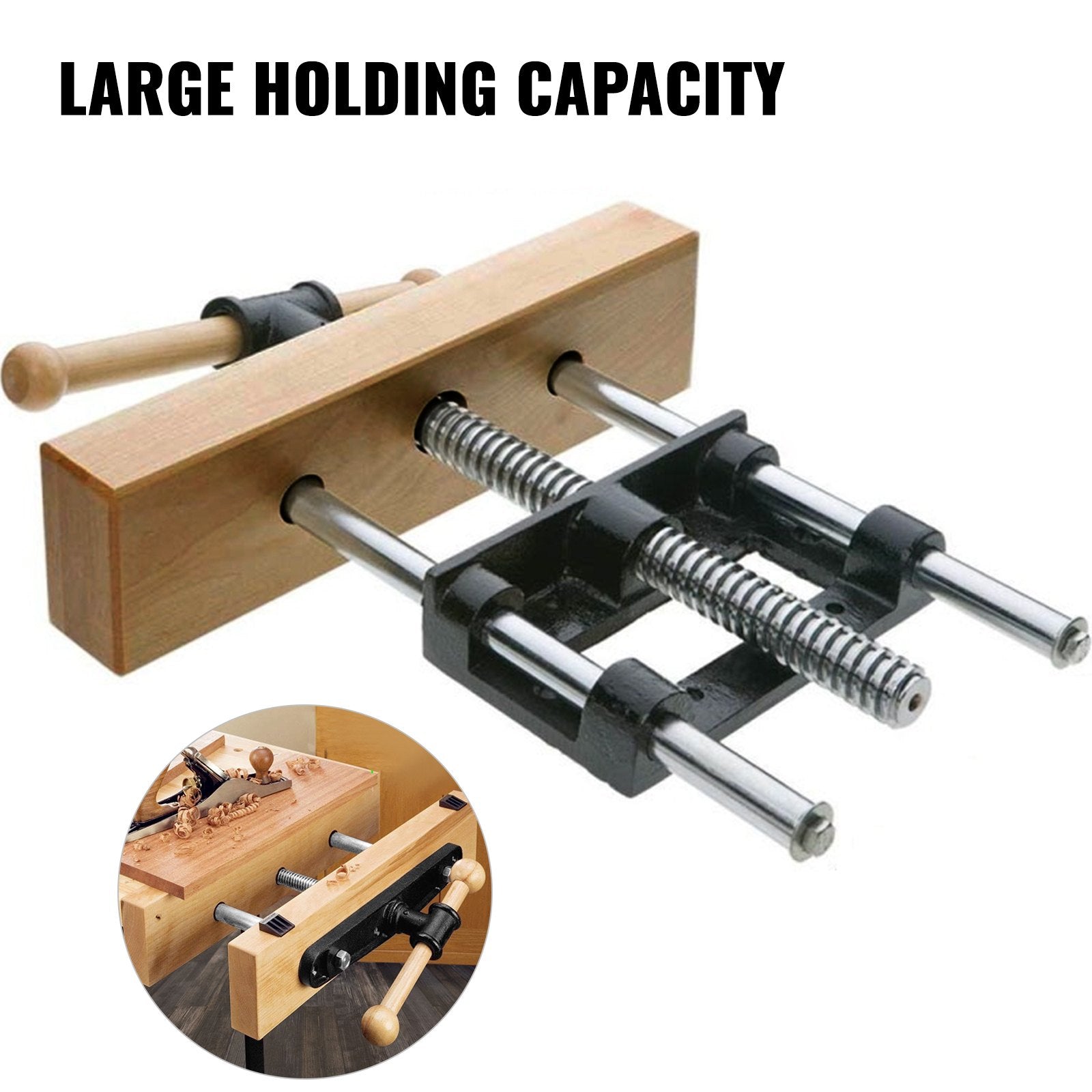 VEVOR Wood Vise 9 Inch Woodworking Vise, Heavy-Duty Steel and Cast Iron Workbench Vise, Easy-to-operate Front Vise, Durable Woodworking Bench Vise for Home, Woodworking Studios, Teaching Equipment 