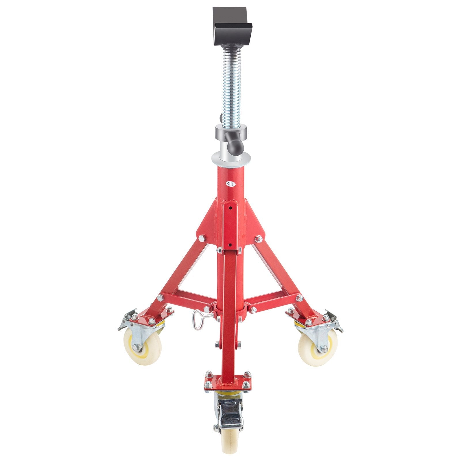 VEVOR Pipe Stand, Pipe Jack Stand, V Head Pipe Stand Adjustable Height 20-37 Inch, Pipe Jack Stands with Casters 882 LB, Folding Portable Pipe Stands 1/8 to 12 Inch Pipe Supporting, Steel Jack Stand 